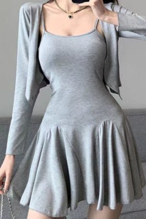 Figure-flattering Outfit Skirt And Cardigan Two-piece Set