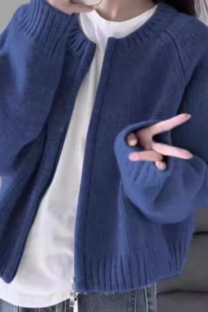 Commuter Retro Blue Sweater Jacket