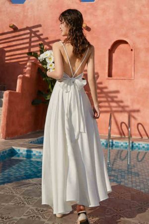 Beach Dress Female Satin Cross Spaghetti Straps Backless Slip Dress